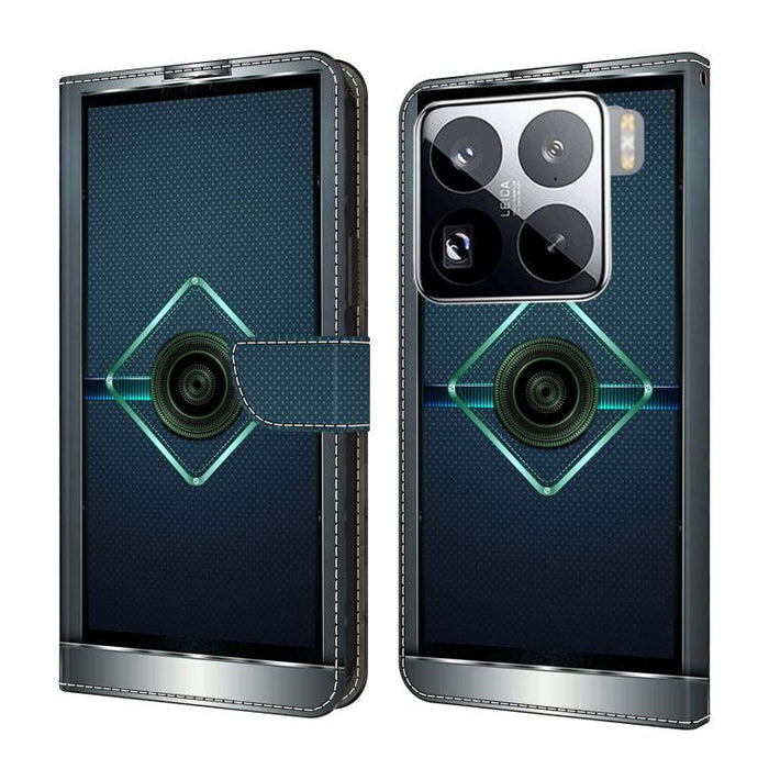 Funda para teléfono de cuero vegano pintado con efecto cristal, For Xiaomi 15T, For Xiaomi 15 Pro, For Xiaomi 15