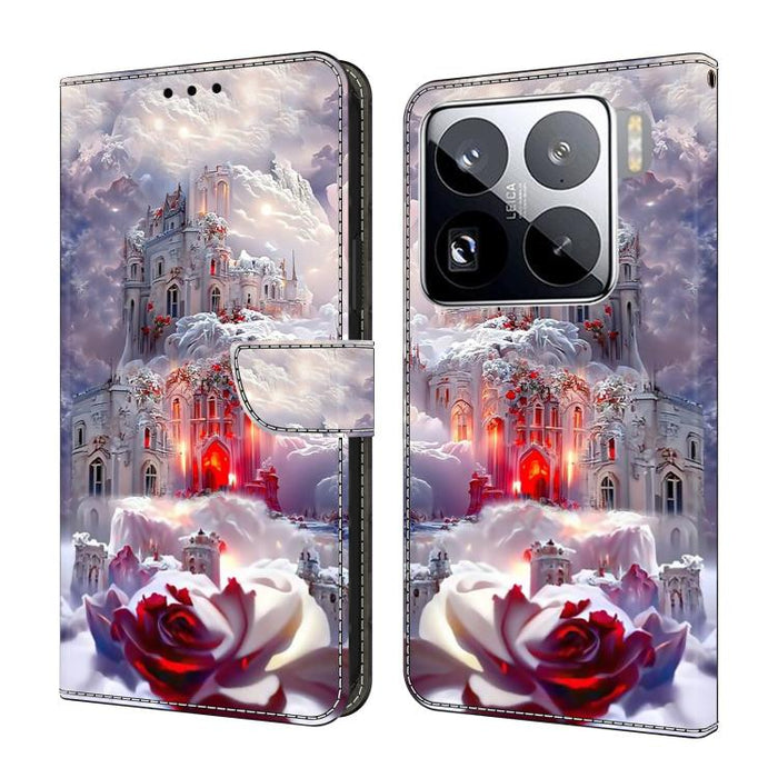 Funda para teléfono de cuero vegano pintado con efecto cristal, For Xiaomi 17 Ultra, For Xiaomi 15T Pro, For Xiaomi 15T, For Xiaomi 15 Pro