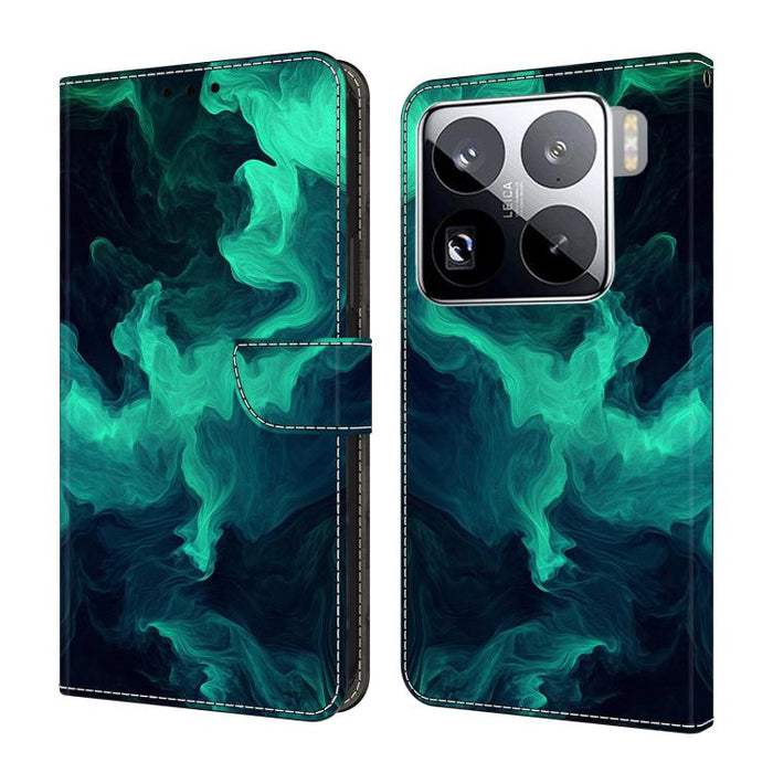 Funda para teléfono de cuero vegano pintado con efecto cristal, For Xiaomi 17 Ultra, For Xiaomi 15T Pro, For Xiaomi 15T, For Xiaomi 15 Pro