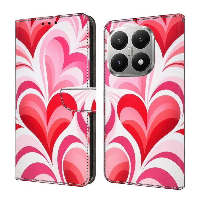 Funda para teléfono de cuero vegano pintado con efecto cristal, For Xiaomi 17 Ultra, For Xiaomi 15T Pro, For Xiaomi 15T, For Xiaomi 15 Pro