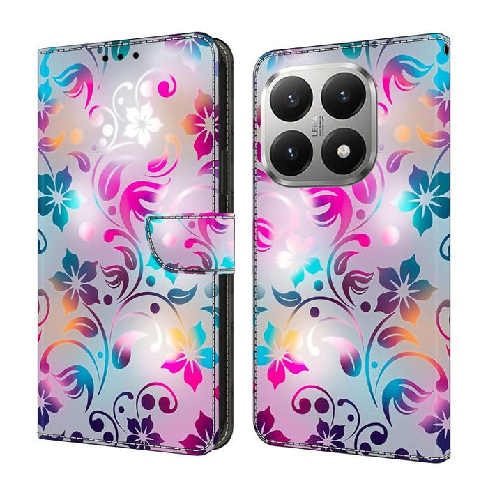 Funda para teléfono de cuero vegano pintado con efecto cristal, For Xiaomi 15T, For Xiaomi 15 Pro, For Xiaomi 15