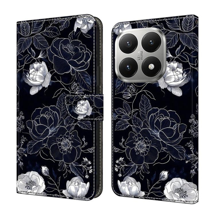 Funda para teléfono de cuero vegano pintado con efecto cristal, For Xiaomi 15T, For Xiaomi 15 Pro, For Xiaomi 15