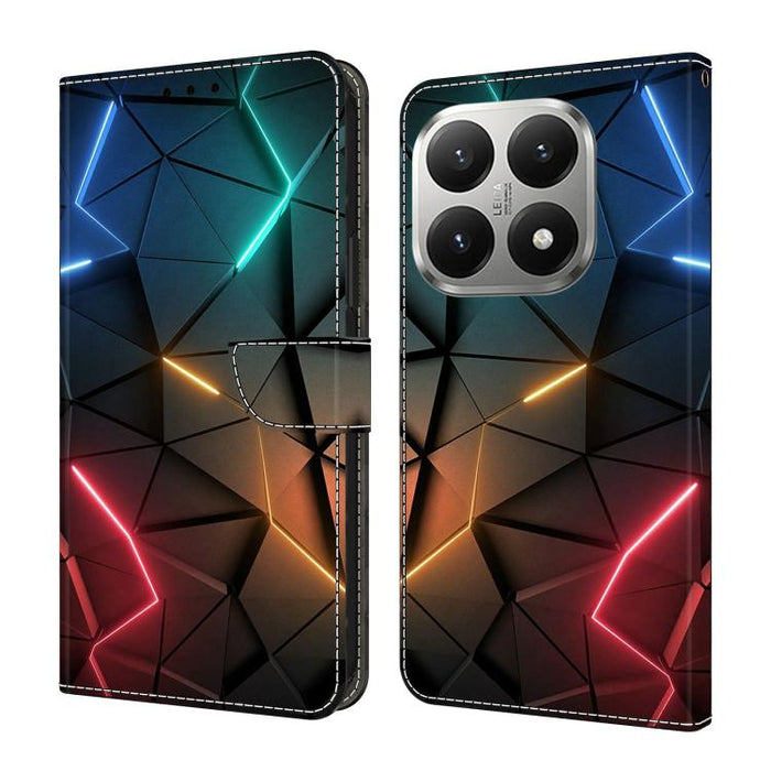 Funda para teléfono de cuero vegano pintado con efecto cristal, For Xiaomi 15T, For Xiaomi 15 Pro, For Xiaomi 15