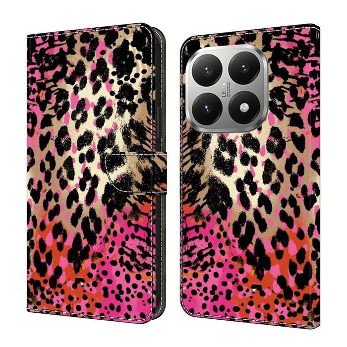Funda para teléfono de cuero vegano pintado con efecto cristal, For Xiaomi 17 Ultra, For Xiaomi 15T Pro, For Xiaomi 15T, For Xiaomi 15 Pro