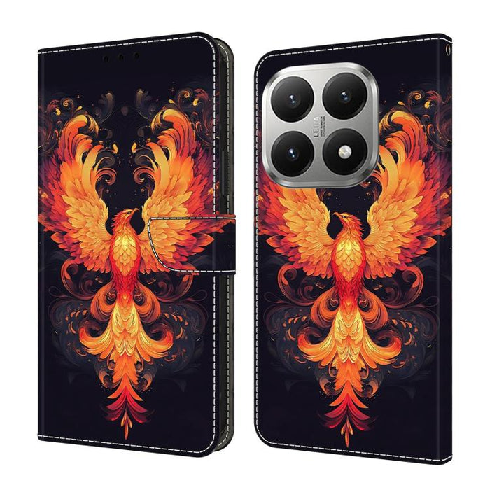 Funda para teléfono de cuero vegano pintado con efecto cristal, For Xiaomi 15T, For Xiaomi 15 Pro, For Xiaomi 15
