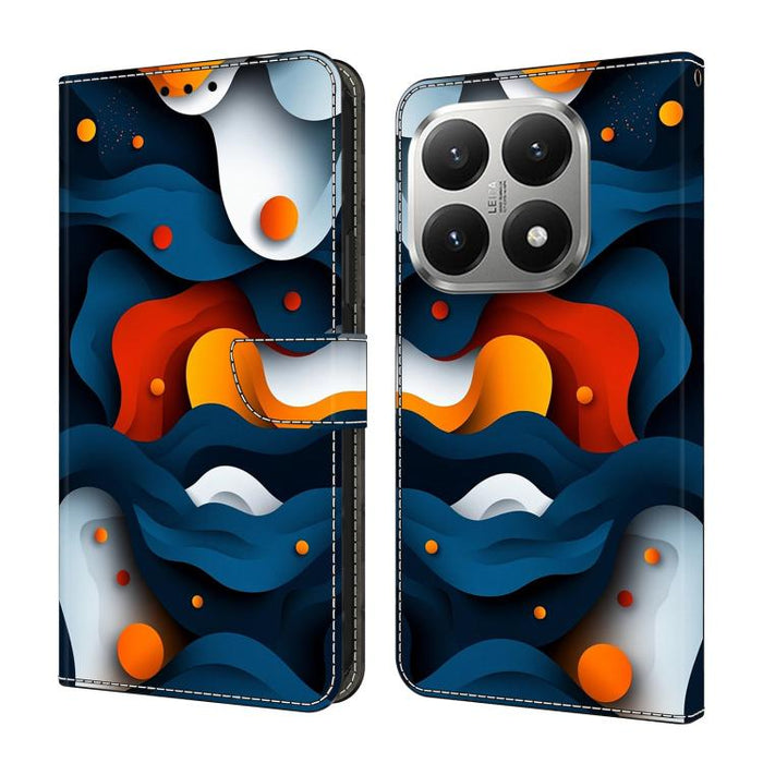 Funda para teléfono de cuero vegano pintado con efecto cristal, For Xiaomi 15T, For Xiaomi 15 Pro, For Xiaomi 15