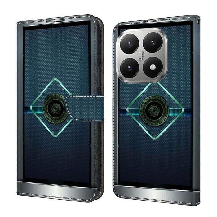 Funda para teléfono de cuero vegano pintado con efecto cristal, For Xiaomi 17 Ultra, For Xiaomi 15T Pro, For Xiaomi 15T, For Xiaomi 15 Pro
