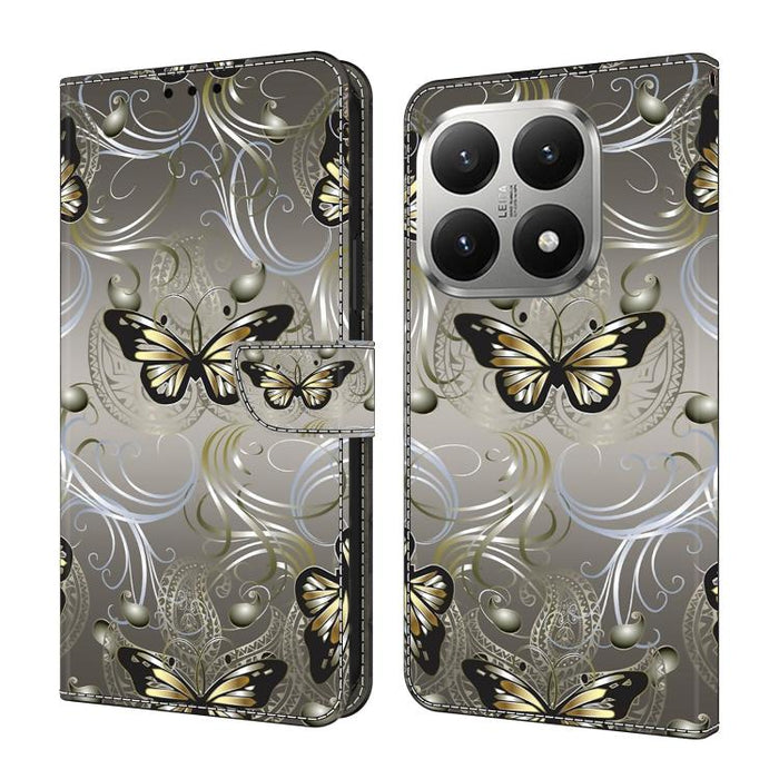 Funda para teléfono de cuero vegano pintado con efecto cristal, For Xiaomi 17 Ultra, For Xiaomi 15T Pro, For Xiaomi 15T, For Xiaomi 15 Pro