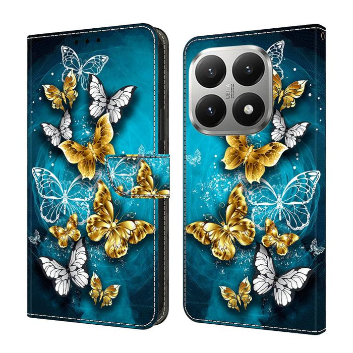 Funda para teléfono de cuero vegano pintado con efecto cristal, For Xiaomi 17 Ultra, For Xiaomi 15T Pro, For Xiaomi 15T, For Xiaomi 15 Pro