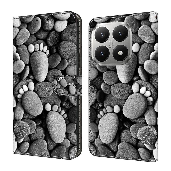 Funda para teléfono de cuero vegano pintado con efecto cristal, For Xiaomi 15T, For Xiaomi 15 Pro, For Xiaomi 15