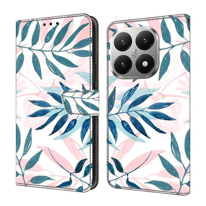 Funda para teléfono de cuero vegano pintado con efecto cristal, For Xiaomi 17 Ultra, For Xiaomi 15T Pro, For Xiaomi 15T, For Xiaomi 15 Pro