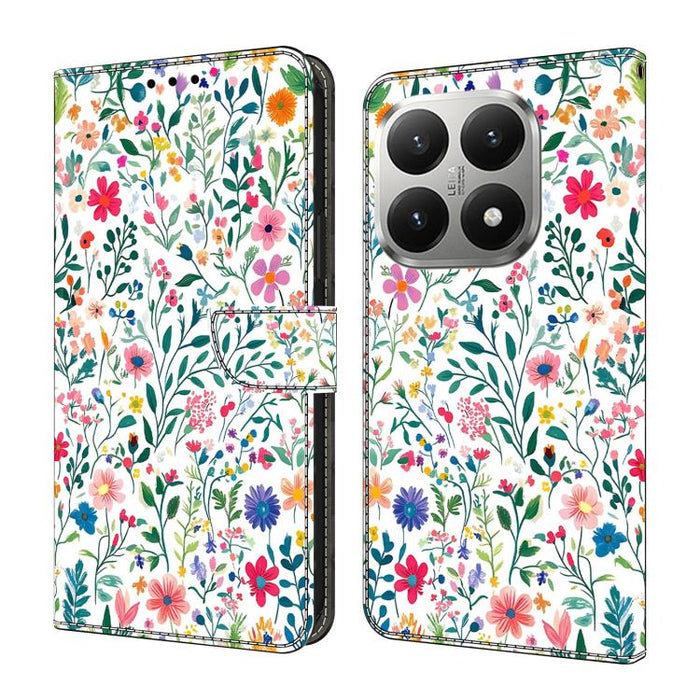 Funda para teléfono de cuero vegano pintado con efecto cristal, For Xiaomi 15T, For Xiaomi 15 Pro, For Xiaomi 15