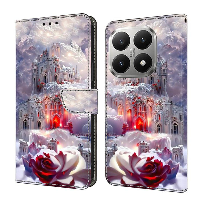 Funda para teléfono de cuero vegano pintado con efecto cristal, For Xiaomi 15T, For Xiaomi 15 Pro, For Xiaomi 15