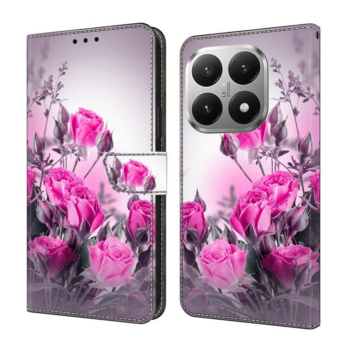 Funda para teléfono de cuero vegano pintado con efecto cristal, For Xiaomi 17 Ultra, For Xiaomi 15T Pro, For Xiaomi 15T, For Xiaomi 15 Pro