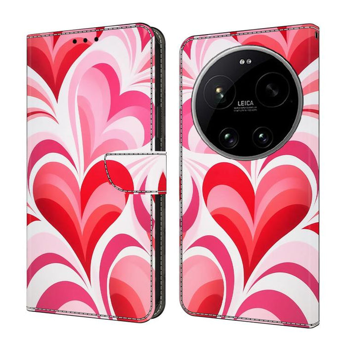 Funda para teléfono de cuero vegano pintado con efecto cristal, For Xiaomi 17 Ultra, For Xiaomi 15T Pro, For Xiaomi 15T, For Xiaomi 15 Pro