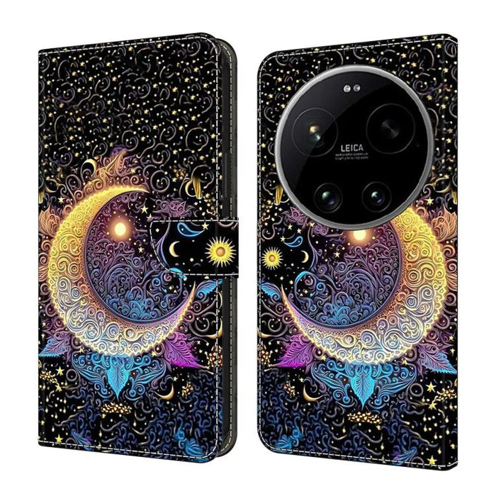 Funda para teléfono de cuero vegano pintado con efecto cristal, For Xiaomi 17 Ultra, For Xiaomi 15T Pro, For Xiaomi 15T, For Xiaomi 15 Pro