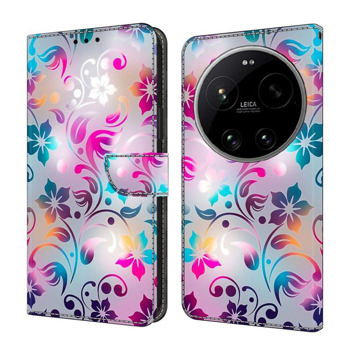Funda para teléfono de cuero vegano pintado con efecto cristal, For Xiaomi 17 Ultra, For Xiaomi 15T Pro, For Xiaomi 15T, For Xiaomi 15 Pro