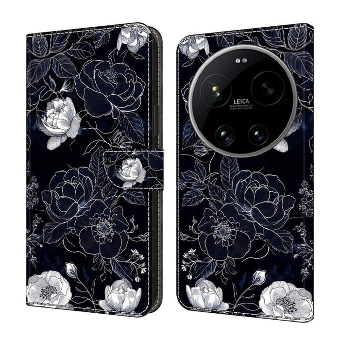Funda para teléfono de cuero vegano pintado con efecto cristal, For Xiaomi 17 Ultra, For Xiaomi 15T Pro, For Xiaomi 15T, For Xiaomi 15 Pro
