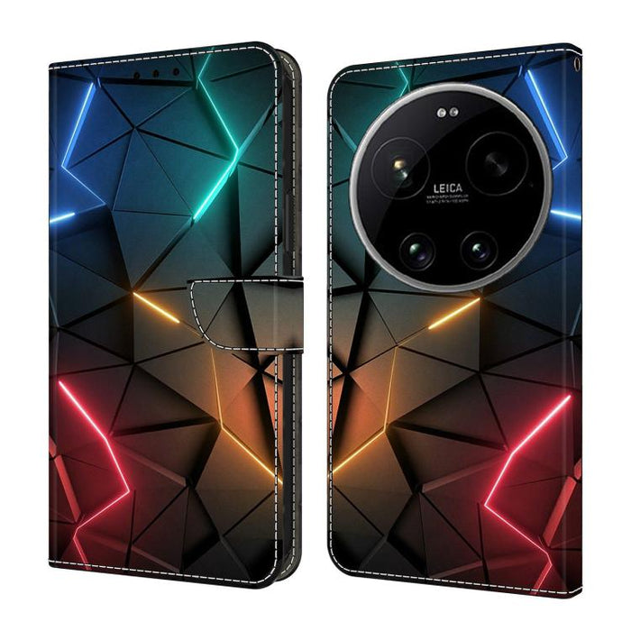 Funda para teléfono de cuero vegano pintado con efecto cristal, For Xiaomi 17 Ultra, For Xiaomi 15T Pro, For Xiaomi 15T, For Xiaomi 15 Pro