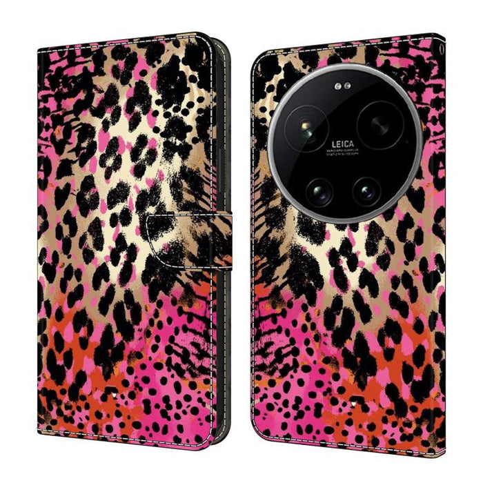 Funda para teléfono de cuero vegano pintado con efecto cristal, For Xiaomi 17 Ultra, For Xiaomi 15T Pro, For Xiaomi 15T, For Xiaomi 15 Pro