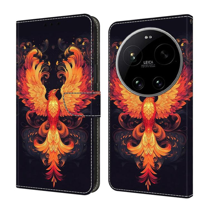Funda para teléfono de cuero vegano pintado con efecto cristal, For Xiaomi 17 Ultra, For Xiaomi 15T Pro, For Xiaomi 15T, For Xiaomi 15 Pro