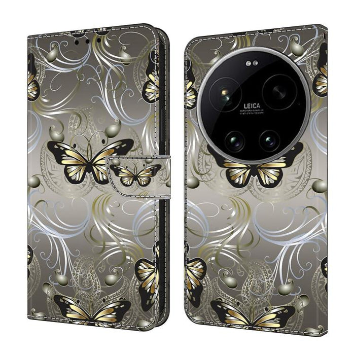 Funda para teléfono de cuero vegano pintado con efecto cristal, For Xiaomi 17 Ultra, For Xiaomi 15T Pro, For Xiaomi 15T, For Xiaomi 15 Pro
