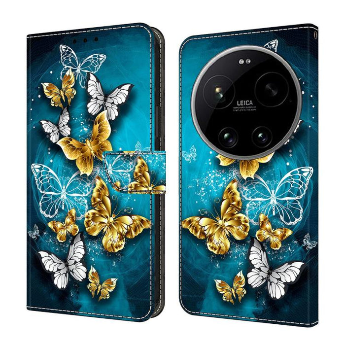 Funda para teléfono de cuero vegano pintado con efecto cristal, For Xiaomi 17 Ultra, For Xiaomi 15T Pro, For Xiaomi 15T, For Xiaomi 15 Pro