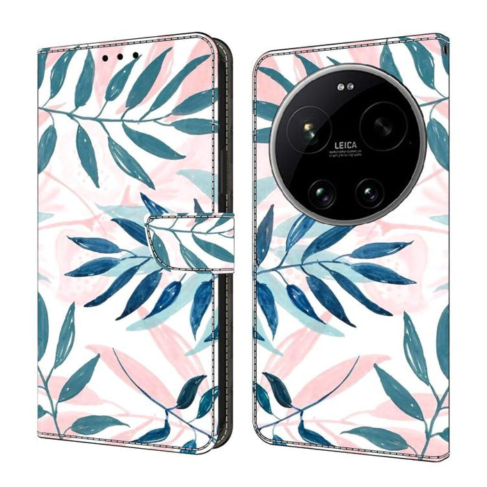 Funda para teléfono de cuero vegano pintado con efecto cristal, For Xiaomi 17 Ultra, For Xiaomi 15T Pro, For Xiaomi 15T, For Xiaomi 15 Pro