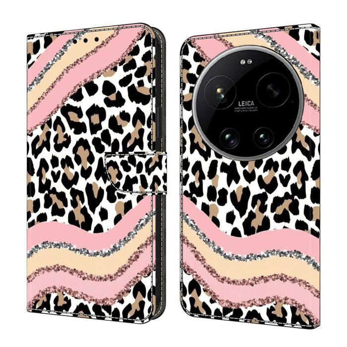 Funda para teléfono de cuero vegano pintado con efecto cristal, For Xiaomi 17 Ultra, For Xiaomi 15T Pro, For Xiaomi 15T, For Xiaomi 15 Pro