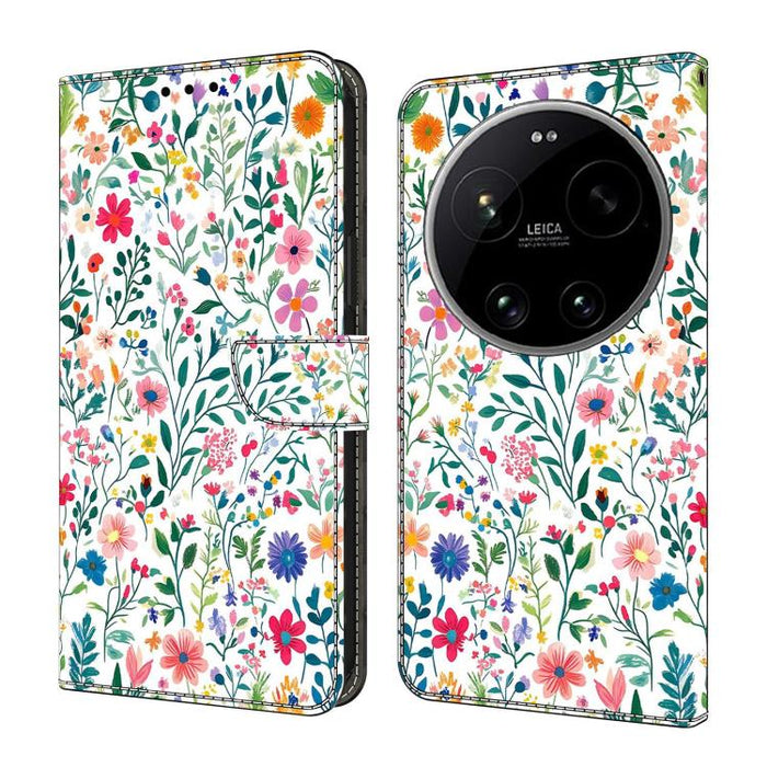 Funda para teléfono de cuero vegano pintado con efecto cristal, For Xiaomi 17 Ultra, For Xiaomi 15T Pro, For Xiaomi 15T, For Xiaomi 15 Pro