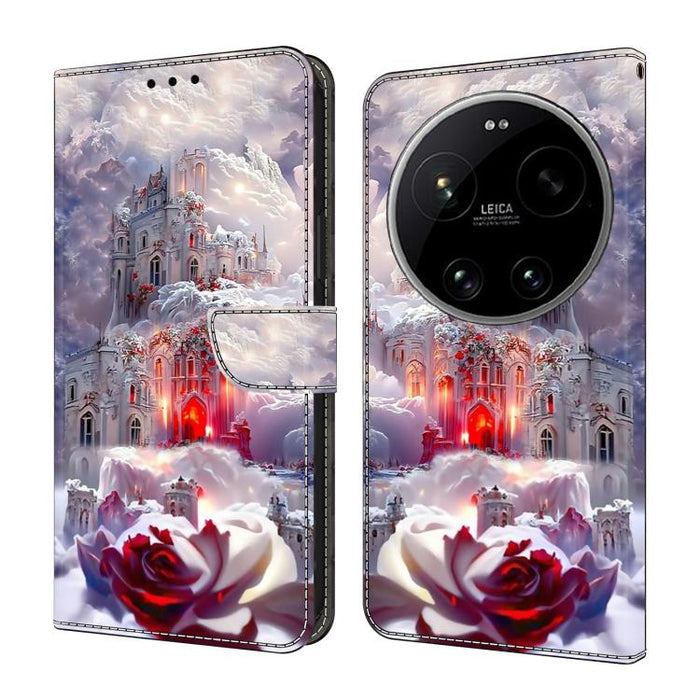 Funda para teléfono de cuero vegano pintado con efecto cristal, For Xiaomi 17 Ultra, For Xiaomi 15T Pro, For Xiaomi 15T, For Xiaomi 15 Pro