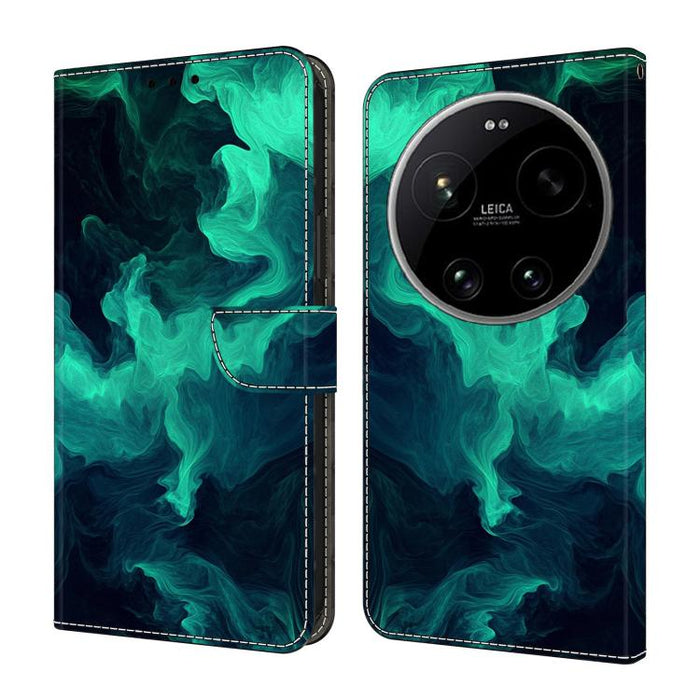 Funda para teléfono de cuero vegano pintado con efecto cristal, For Xiaomi 17 Ultra, For Xiaomi 15T Pro, For Xiaomi 15T, For Xiaomi 15 Pro