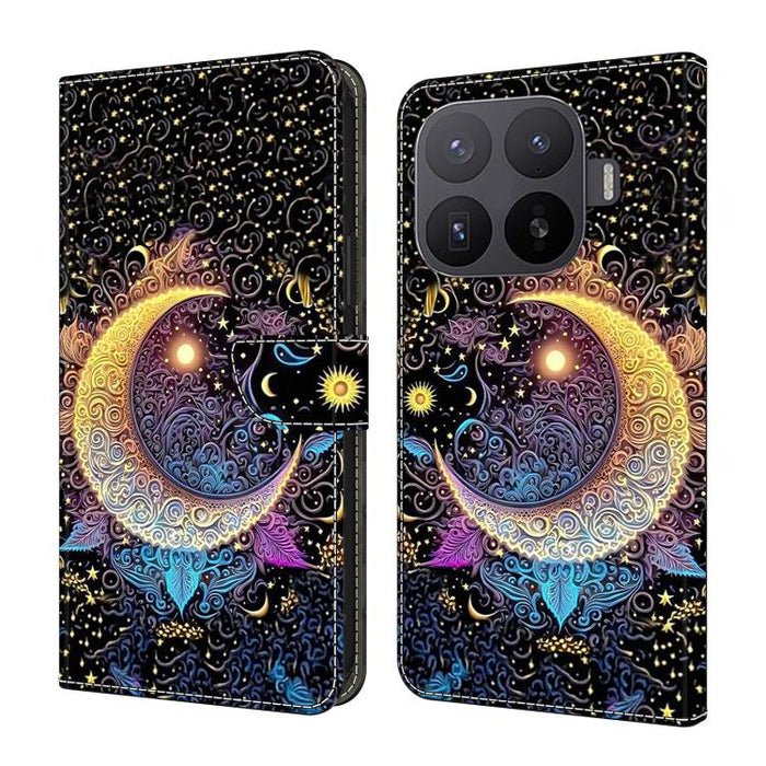 Funda para teléfono de cuero vegano pintado con efecto cristal, For Xiaomi 17 Ultra, For Xiaomi 15T Pro, For Xiaomi 15T, For Xiaomi 15 Pro