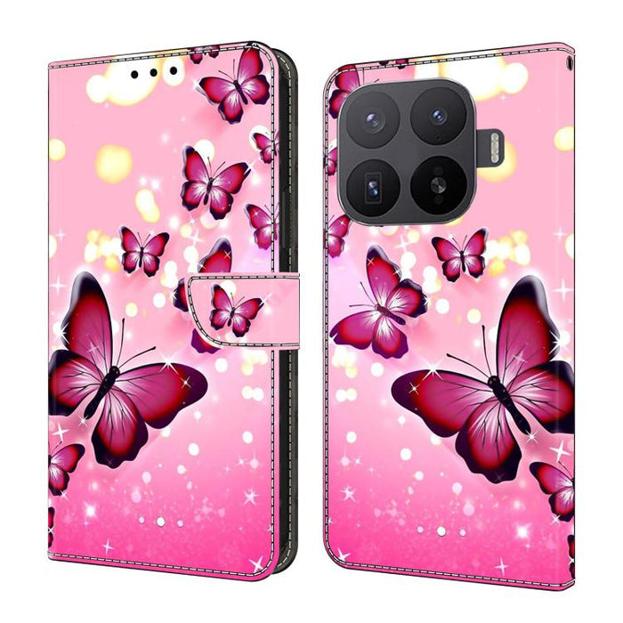 Funda para teléfono de cuero vegano pintado con efecto cristal, For Xiaomi 17 Ultra, For Xiaomi 15T Pro, For Xiaomi 15T, For Xiaomi 15 Pro