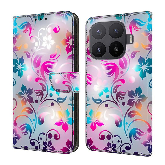 Funda para teléfono de cuero vegano pintado con efecto cristal, For Xiaomi 17 Ultra, For Xiaomi 15T Pro, For Xiaomi 15T, For Xiaomi 15 Pro
