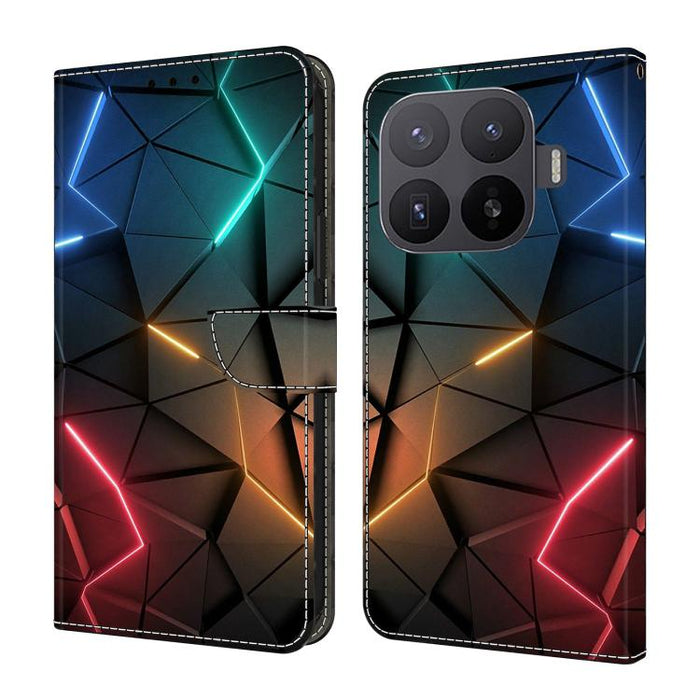 Funda para teléfono de cuero vegano pintado con efecto cristal, For Xiaomi 17 Ultra, For Xiaomi 15T Pro, For Xiaomi 15T, For Xiaomi 15 Pro