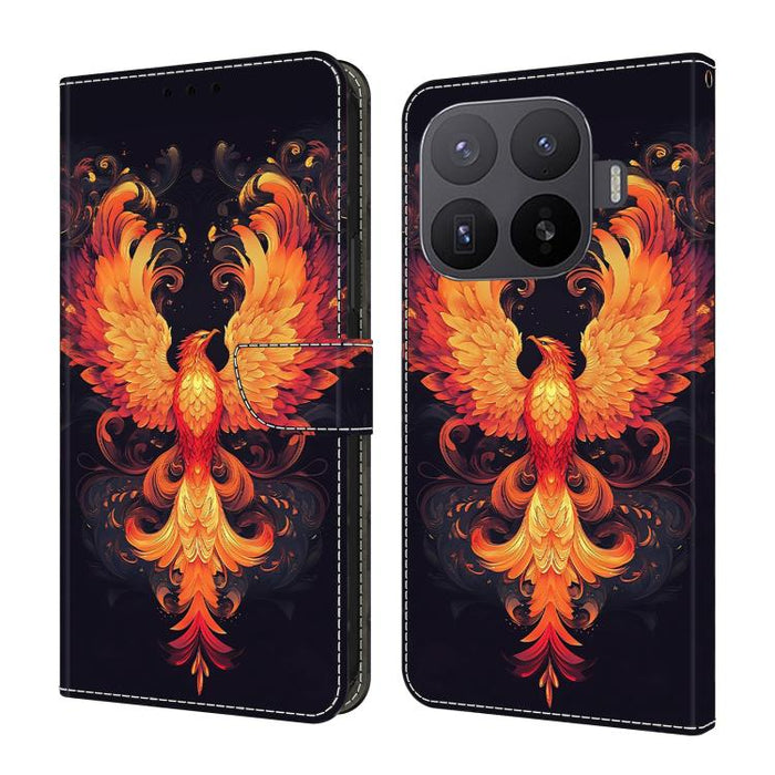 Funda para teléfono de cuero vegano pintado con efecto cristal, For Xiaomi 17 Ultra, For Xiaomi 15T Pro, For Xiaomi 15T, For Xiaomi 15 Pro