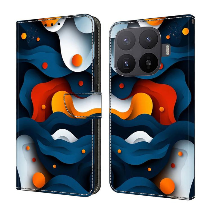 Funda para teléfono de cuero vegano pintado con efecto cristal, For Xiaomi 17 Ultra, For Xiaomi 15T Pro, For Xiaomi 15T, For Xiaomi 15 Pro