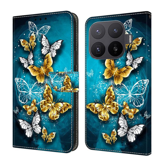 Funda para teléfono de cuero vegano pintado con efecto cristal, For Xiaomi 17 Ultra, For Xiaomi 15T Pro, For Xiaomi 15T, For Xiaomi 15 Pro