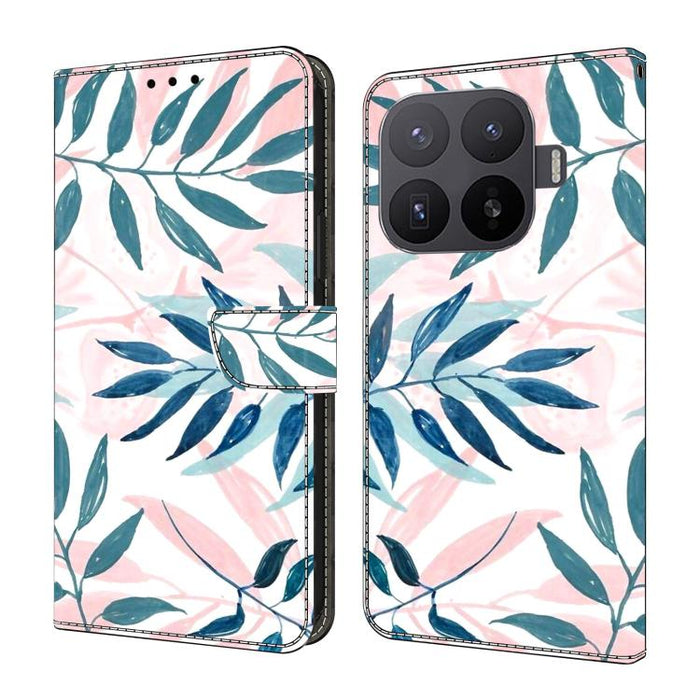 Funda para teléfono de cuero vegano pintado con efecto cristal, For Xiaomi 17 Ultra, For Xiaomi 15T Pro, For Xiaomi 15T, For Xiaomi 15 Pro