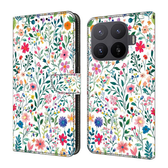 Funda para teléfono de cuero vegano pintado con efecto cristal, For Xiaomi 17 Ultra, For Xiaomi 15T Pro, For Xiaomi 15T, For Xiaomi 15 Pro