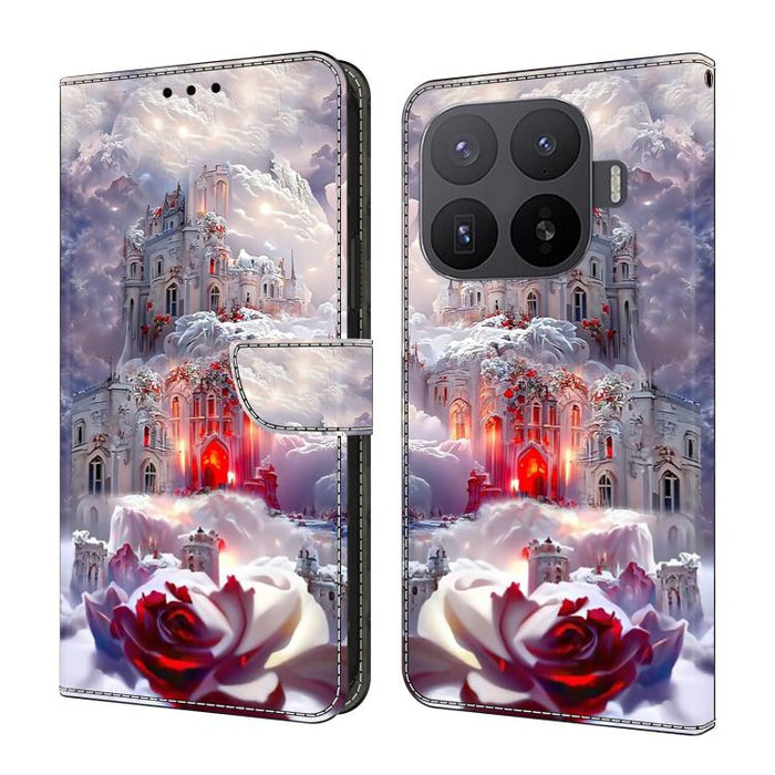 Funda para teléfono de cuero vegano pintado con efecto cristal, For Xiaomi 17 Ultra, For Xiaomi 15T Pro, For Xiaomi 15T, For Xiaomi 15 Pro