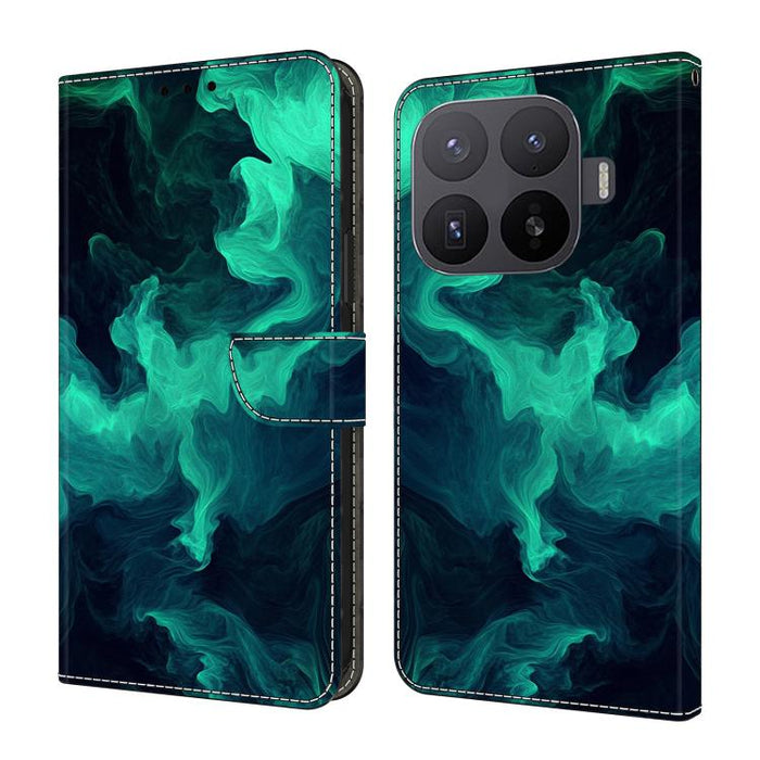 Funda para teléfono de cuero vegano pintado con efecto cristal, For Xiaomi 17 Ultra, For Xiaomi 15T Pro, For Xiaomi 15T, For Xiaomi 15 Pro