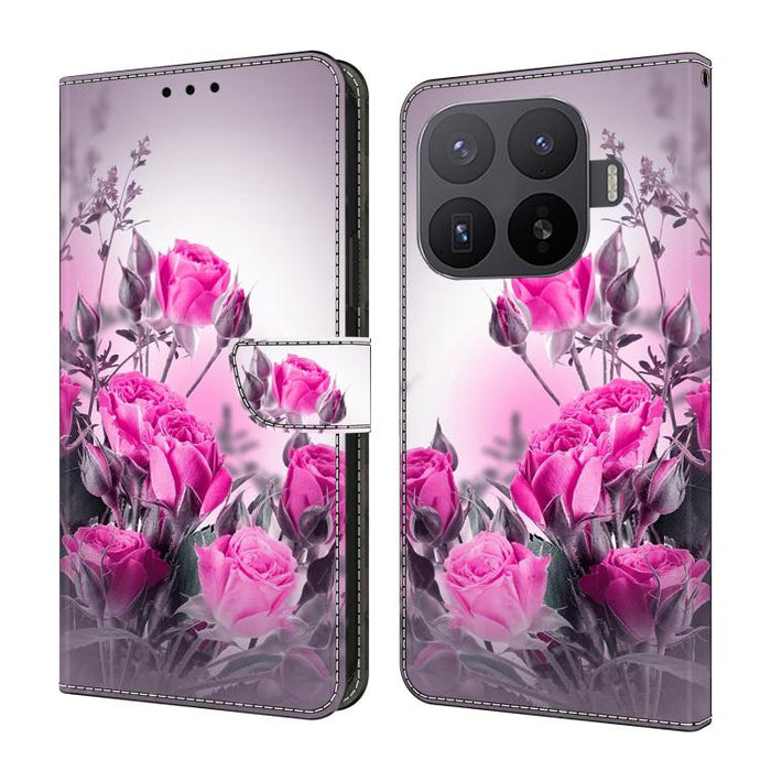 Funda para teléfono de cuero vegano pintado con efecto cristal, For Xiaomi 17 Ultra, For Xiaomi 15T Pro, For Xiaomi 15T, For Xiaomi 15 Pro