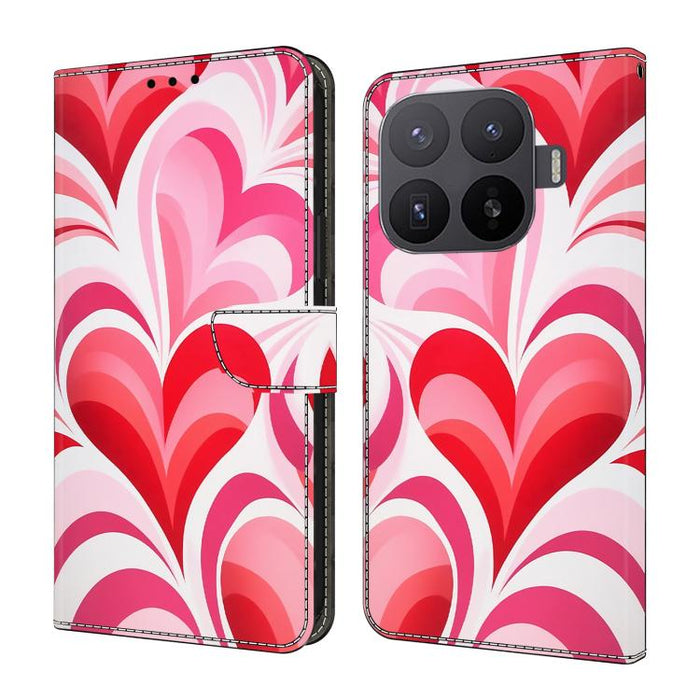 Funda para teléfono de cuero vegano pintado con efecto cristal, For Xiaomi 17 Ultra, For Xiaomi 15T Pro, For Xiaomi 15T, For Xiaomi 15 Pro