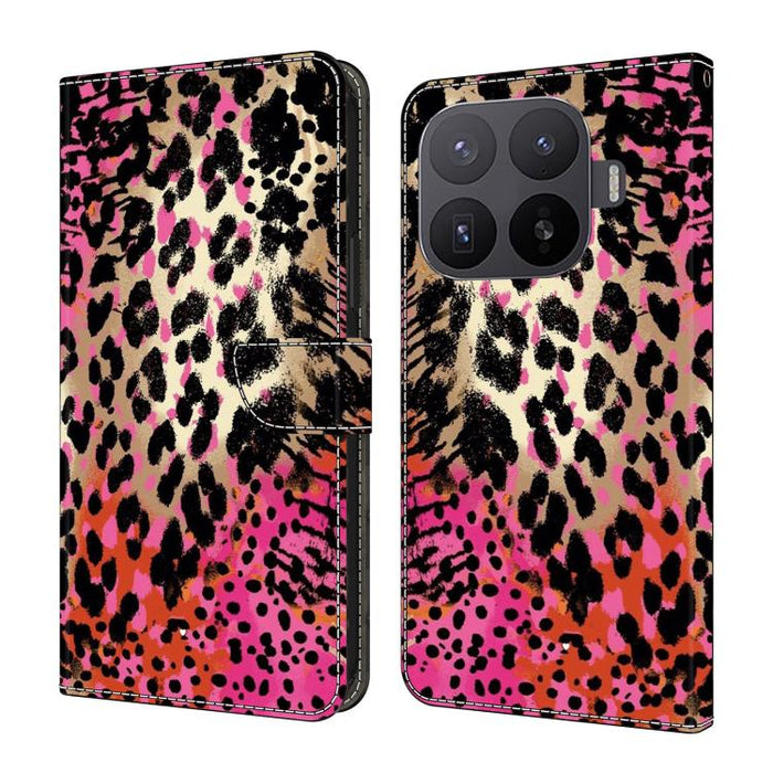 Funda para teléfono de cuero vegano pintado con efecto cristal, For Xiaomi 17 Ultra, For Xiaomi 15T Pro, For Xiaomi 15T, For Xiaomi 15 Pro