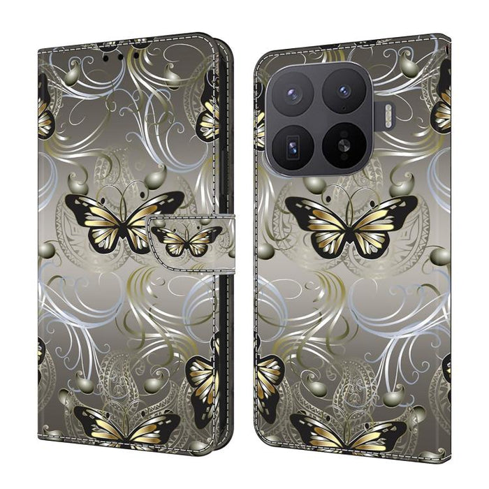 Funda para teléfono de cuero vegano pintado con efecto cristal, For Xiaomi 17 Ultra, For Xiaomi 15T Pro, For Xiaomi 15T, For Xiaomi 15 Pro