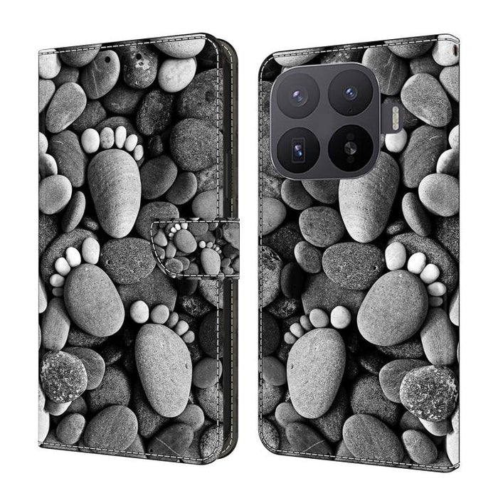 Funda para teléfono de cuero vegano pintado con efecto cristal, For Xiaomi 17 Ultra, For Xiaomi 15T Pro, For Xiaomi 15T, For Xiaomi 15 Pro