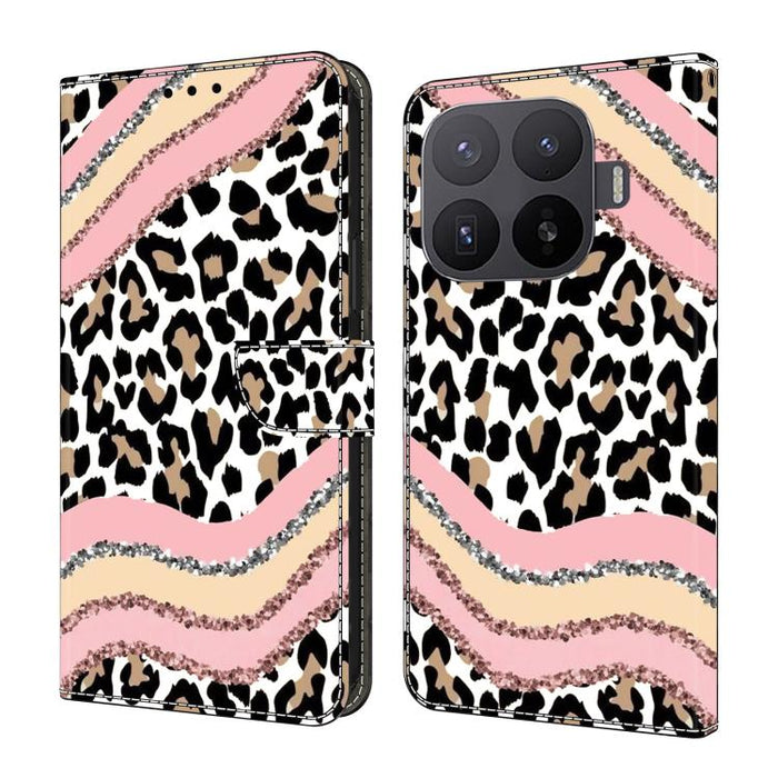 Funda para teléfono de cuero vegano pintado con efecto cristal, For Xiaomi 17 Ultra, For Xiaomi 15T Pro, For Xiaomi 15T, For Xiaomi 15 Pro
