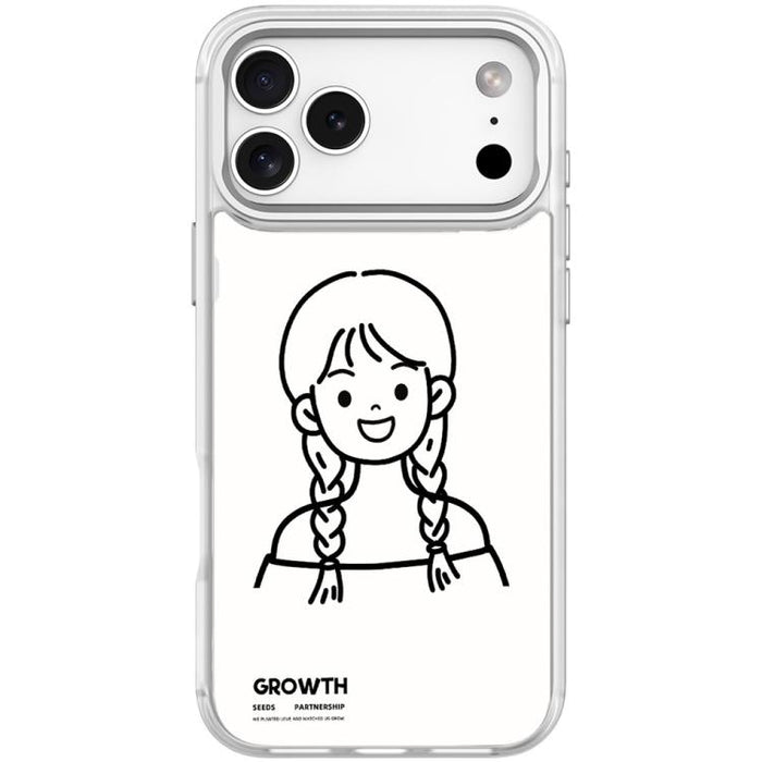 Funda magnética para teléfono con estampado de chica con doble trenza estilo boceto, For iPhone 17 Pro Max, For iPhone 17 Pro, For iPhone 17, For iPhone Air, For iPhone 16 Pro Max, For iPhone 16 Pro, For iPhone 15 Pro Max, For iPhone 15 Pro